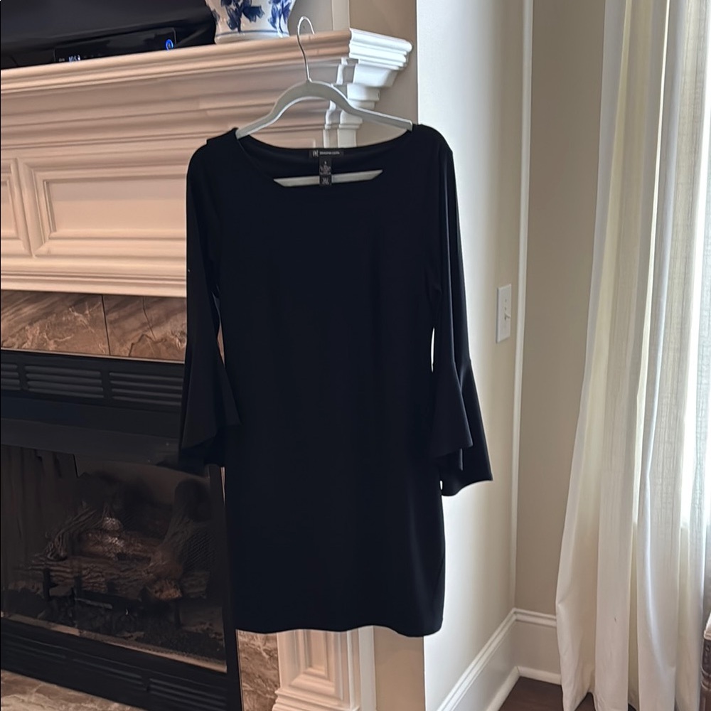 Chic Black Dress with Flared Sleeves